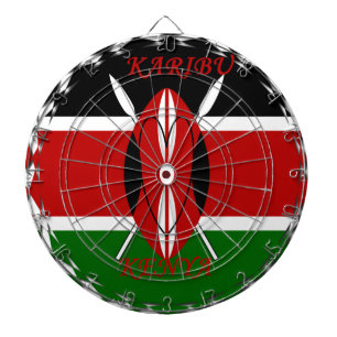 Kenyas Flagga Black Red grönt Ar Darttavla