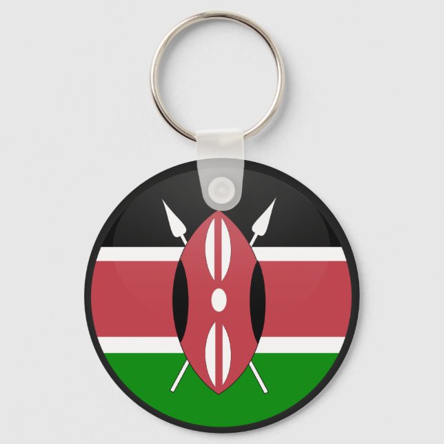 Kenyas Flagga Circle Nyckelring (Framsida)