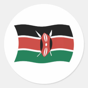 Kenyas flagga dekal runt klistermärke