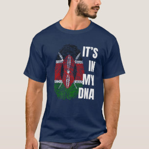 Kenyas Flagga DNA Fingerprint Black History Månad T Shirt