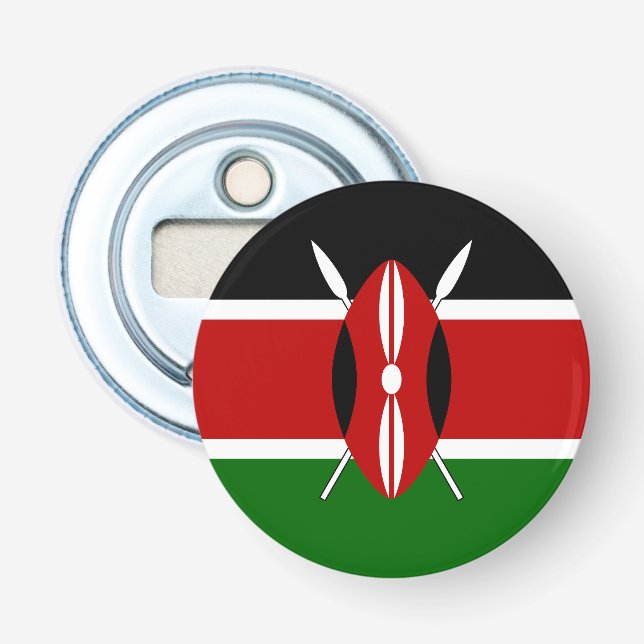 Kenyas flagga flasköppnare (Framsidan)