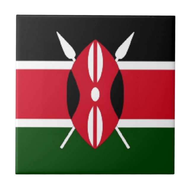 Kenyas flagga kakelplatta (Framsidan)