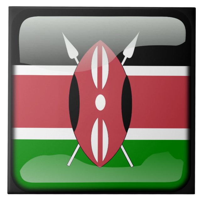 Kenyas flagga kakelplatta (Framsidan)