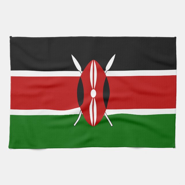 Kenyas flagga kökshandduk (Horisontell)