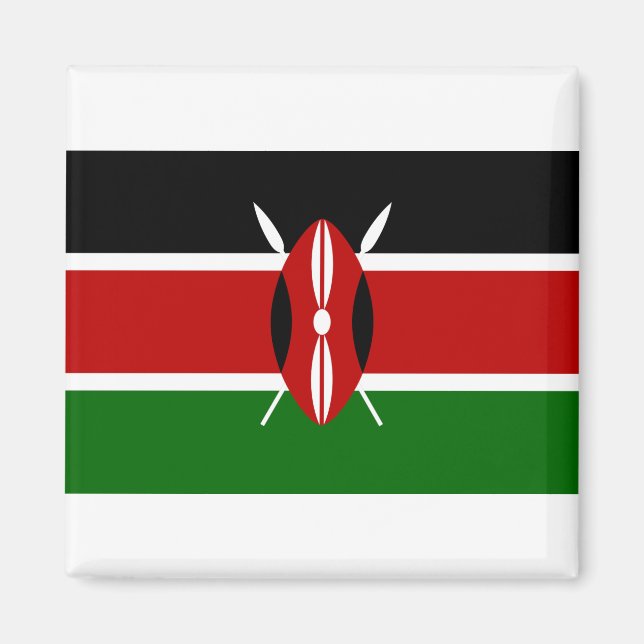 Kenyas flagga magnet (Framsidan)