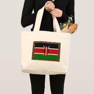 Kenyas Flagga: med miniatyr Flagga Gräns Art Jumbo Tygkasse