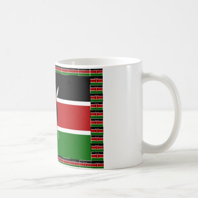 Kenyas Flagga: med miniatyr Flagga Gräns Art Kaffemugg (Höger)