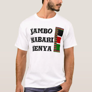 Kenyas Flagga: med miniatyr Flagga Gräns Art Tee Shirt
