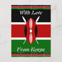 Kenyas Flagga: med miniatyr Flagga Gräns Art