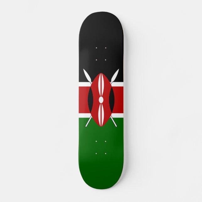Kenyas flagga mini skateboard bräda 18,5 cm (Framsida)