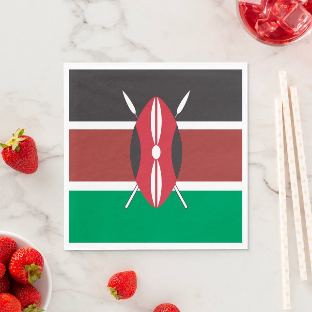 Kenyas flagga pappersservett (Skapare uppladdad)