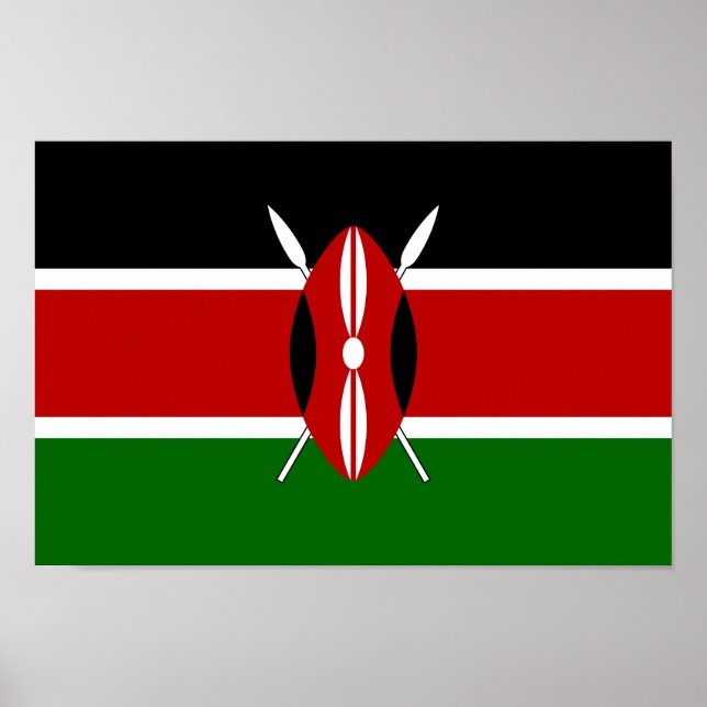 Kenyas flagga poster (Framsidan)