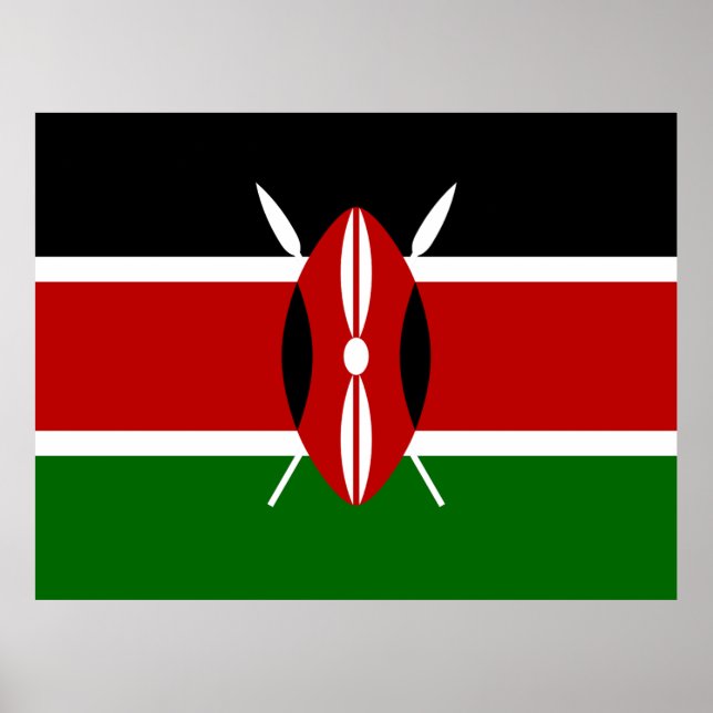 Kenyas flagga poster (Framsidan)