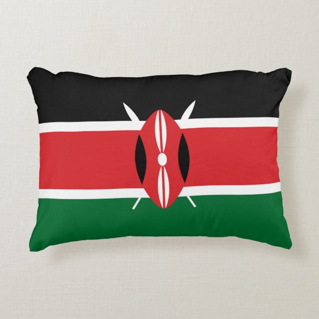 Kenyas flagga prydnadskudde (Framsidan)