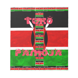 Kenyas Flagga: Tuko Pamoja - Uniity Art Design Anteckningsblock