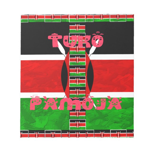 Kenyas Flagga: Tuko Pamoja - Uniity Art Design Anteckningsblock (Framsida)