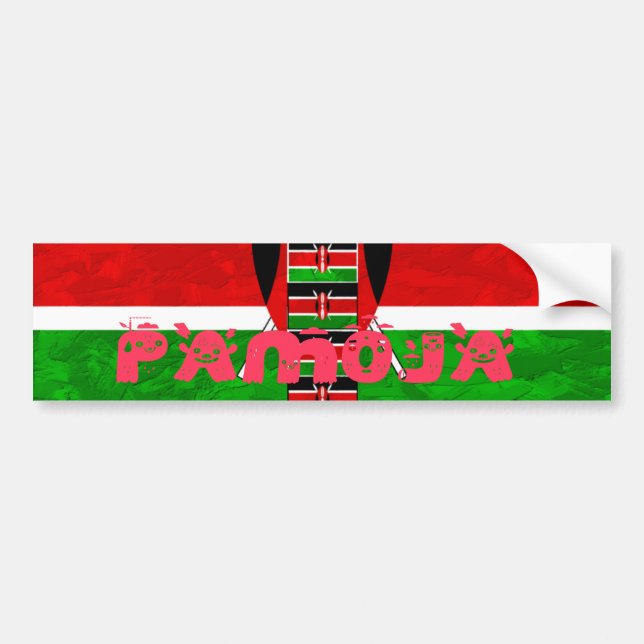 Kenyas Flagga: Tuko Pamoja - Uniity Art Design Bildekal (Framsidan)