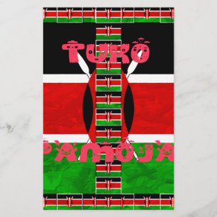Kenyas Flagga: Tuko Pamoja - Uniity Art Design Brevpapper
