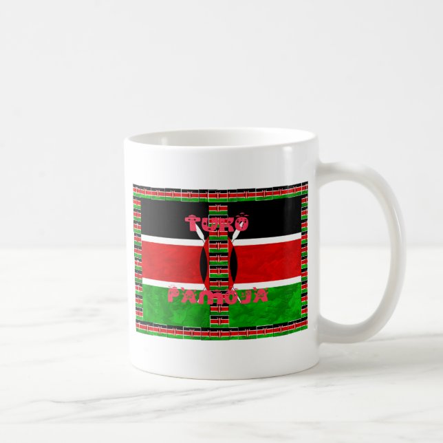 Kenyas Flagga: Tuko Pamoja - Uniity Art Design Kaffemugg (Höger)