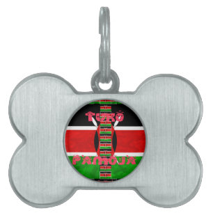 Kenyas Flagga: Tuko Pamoja - Uniity Art Design Namnbricka Husdjur
