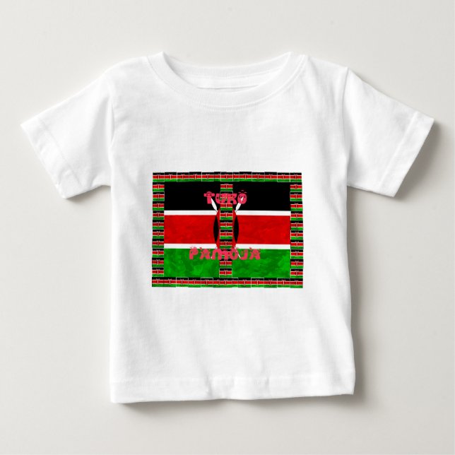 Kenyas Flagga: Tuko Pamoja - Uniity Art Design T-shirt (Framsida)
