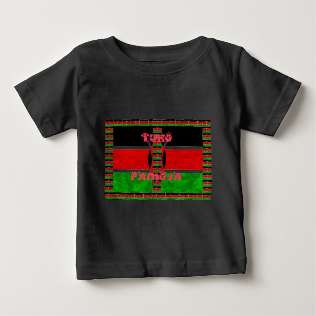 Kenyas Flagga: Tuko Pamoja - Uniity Art Design Tee (Framsida)