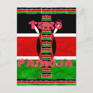 Kenyas Flagga: Tuko Pamoja - Uniity Art Design Vykort