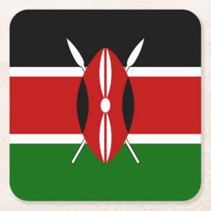 Kenyas flagga underlägg papper kvadrat