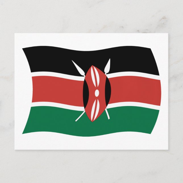 Kenyas flagga vykort (Framsida)