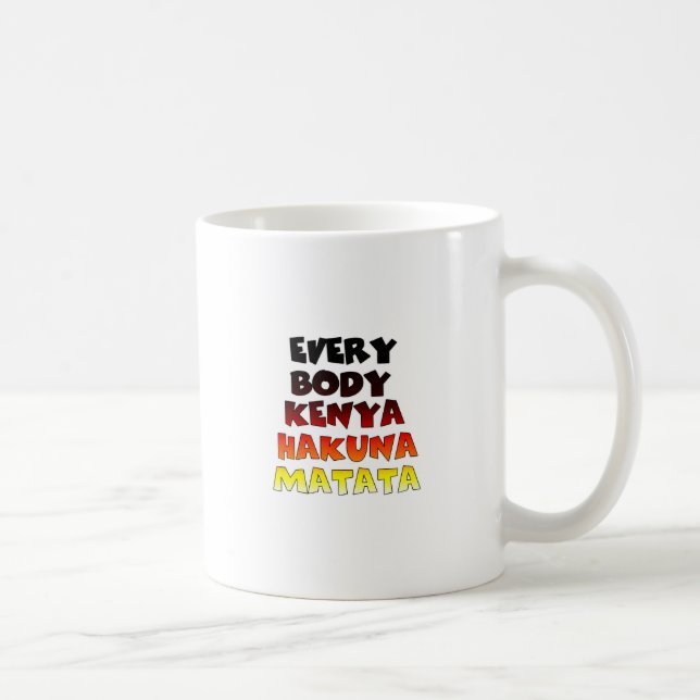 Kenyas Hakuna Matata inspirationstext Art Mönster Kaffemugg (Höger)