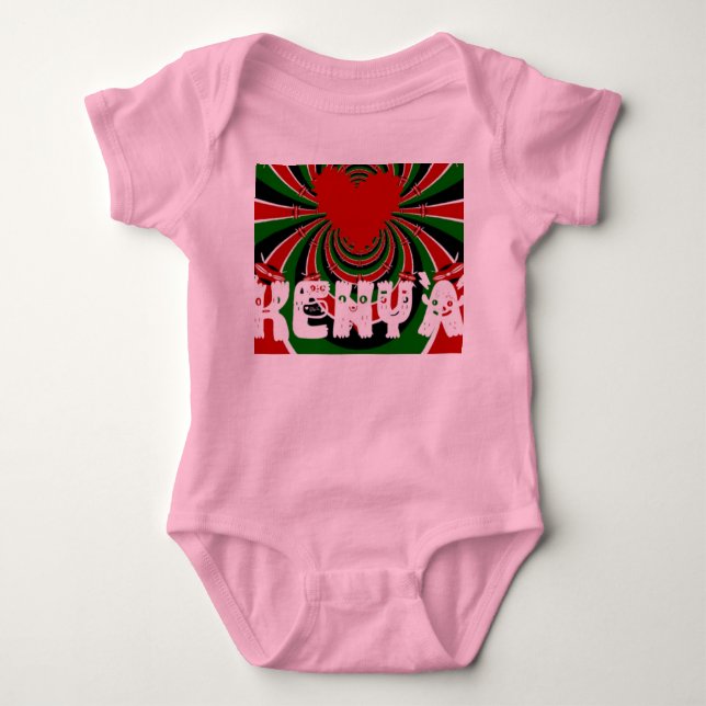 Kenyas kärleksfulla hjärtkläder Kids Baby Bodywear Tee (Framsida)