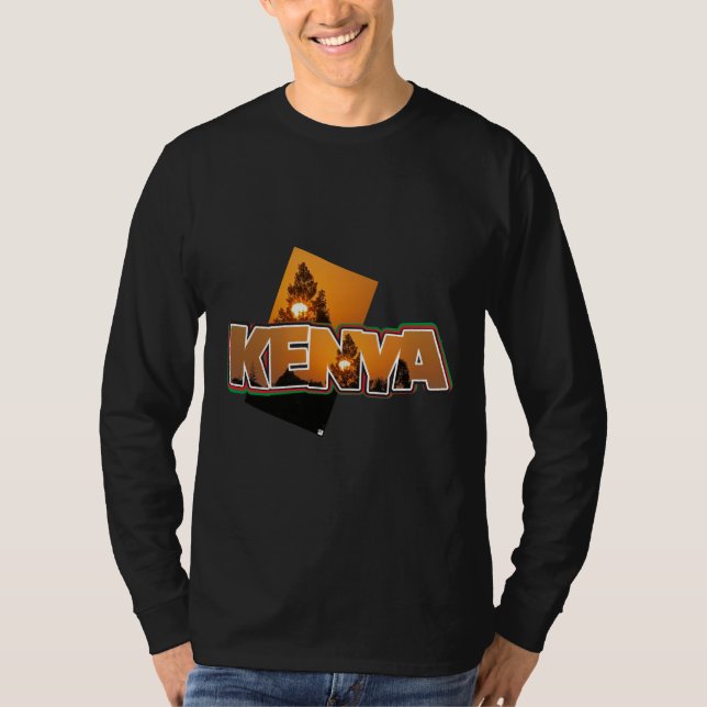 Kenyas liggande Långärmad T-shirt Black (Framsida)