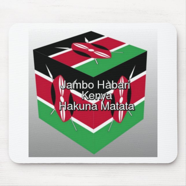Kenyas nationella Flagga Design Black Red-Grönt Musmatta (Framsidan)