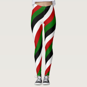 Kenyas nationella Flagga Färg diagonal strimlad Leggings