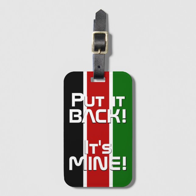 Kenyas nationella Flagga Funny Patriotic Bagagebricka (Framsida vertikal)
