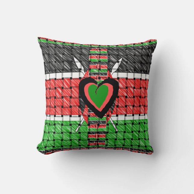 Kenyas nationella Flagga Mönster Art Design Kudde (Framsida)