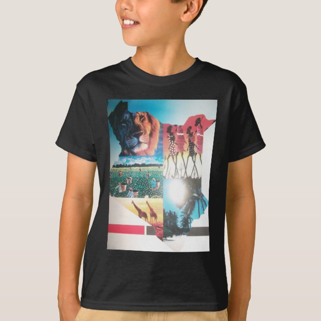 Kenyas nationella Flagga Mönster Art Design Tee Shirt (Framsida)