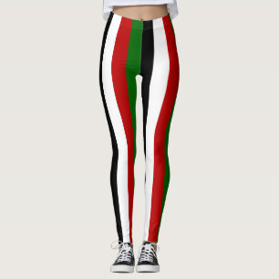 Kenyas nationella flaggas färger vertikalt randiga leggings