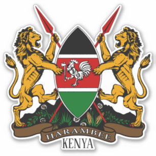 Kenyas nationella Jacka i Arm Patriotic Klistermärken
