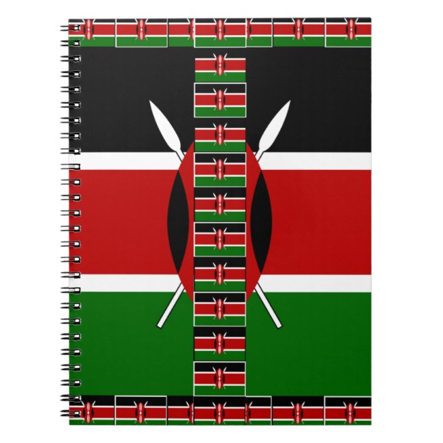 Kenyas sjölösa minister Flaggor Gräns Ramar Art Anteckningsbok Med Spiral (Framsidan)