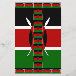 Kenyas sjölösa minister Flaggor Gräns Ramar Art Brevpapper