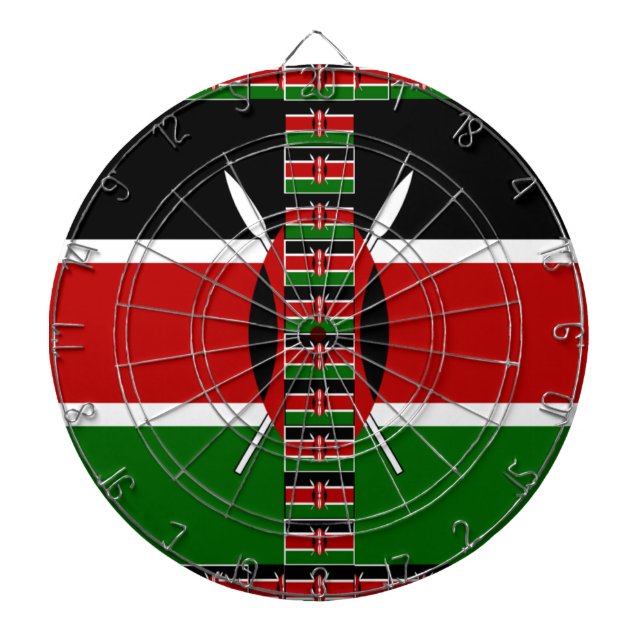 Kenyas sjölösa minister Flaggor Gräns Ramar Art Darttavla (Framsidan)
