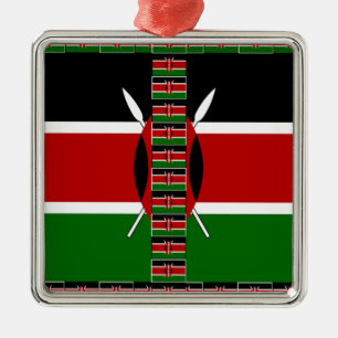 Kenyas sjölösa minister Flaggor Gräns Ramar Art Julgransprydnad Metall