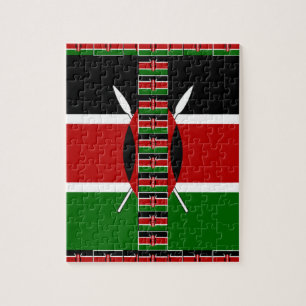 Kenyas sjölösa minister Flaggor Gräns Ramar Art Pussel