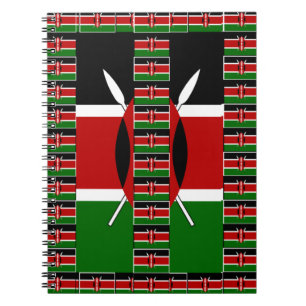 Kenyas svarta grönt, flagga färg anteckningsbok