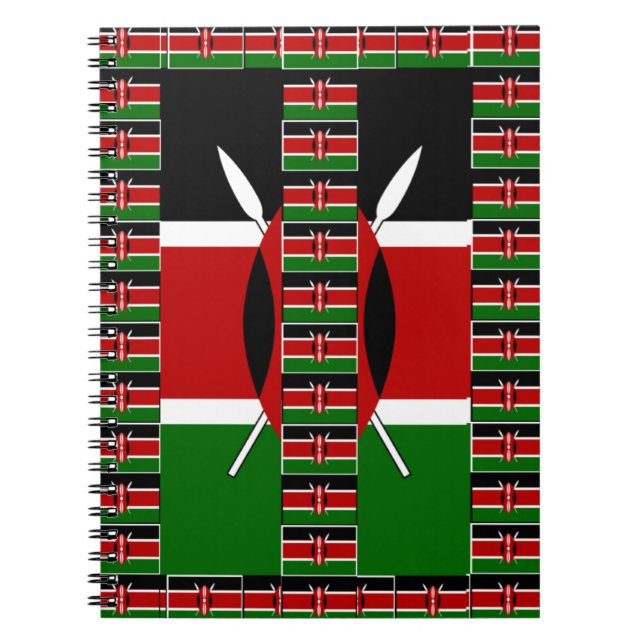 Kenyas svarta grönt, flagga färg anteckningsbok (Framsidan)