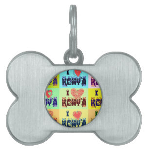 Kenyas Travel Souvenir Pop Art Skriv ut ID-bricka Husdjur