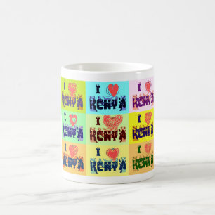 Kenyas Travel Souvenir Pop Art Skriv ut Kaffemugg