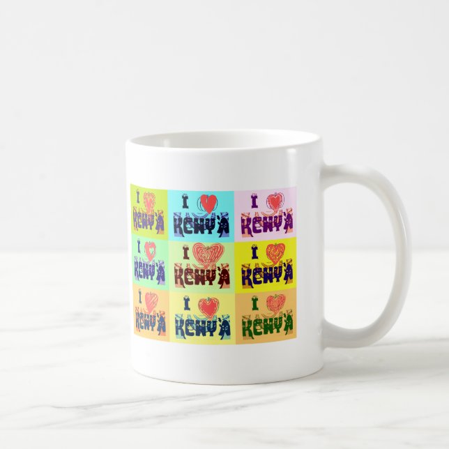 Kenyas Travel Souvenir Pop Art Skriv ut Kaffemugg (Höger)