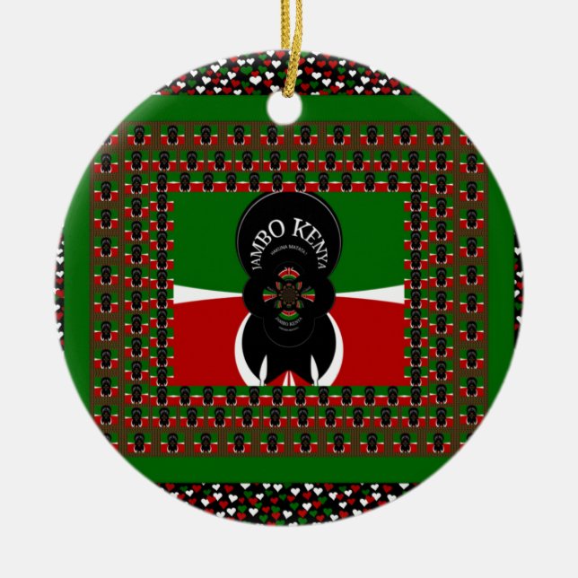 Kenyas vackra värme julgransprydnad keramik (Framsidan)